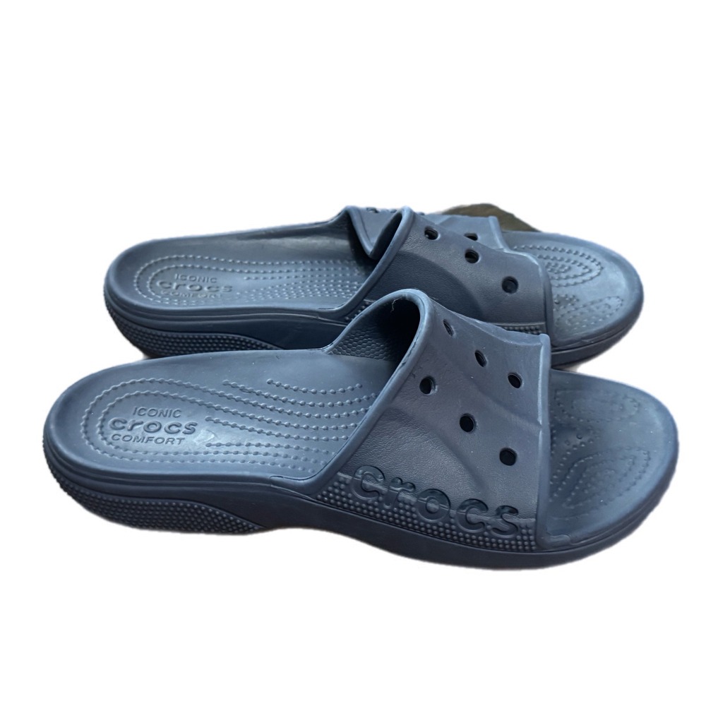 Crocs‎ Classic Slide Mens 6 Womens 8 Navy Blue Excellent Comfort Sandals